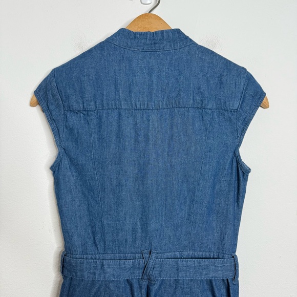 Anthropologie Pilcro Jinxed Cotton Denim Wide Leg Jumpsuit Belted Size 6 Retro - Picture 10 of 16
